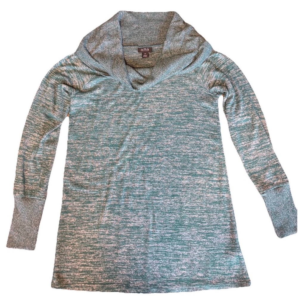 a.n.a Heather Green Cowl Neck Sweater